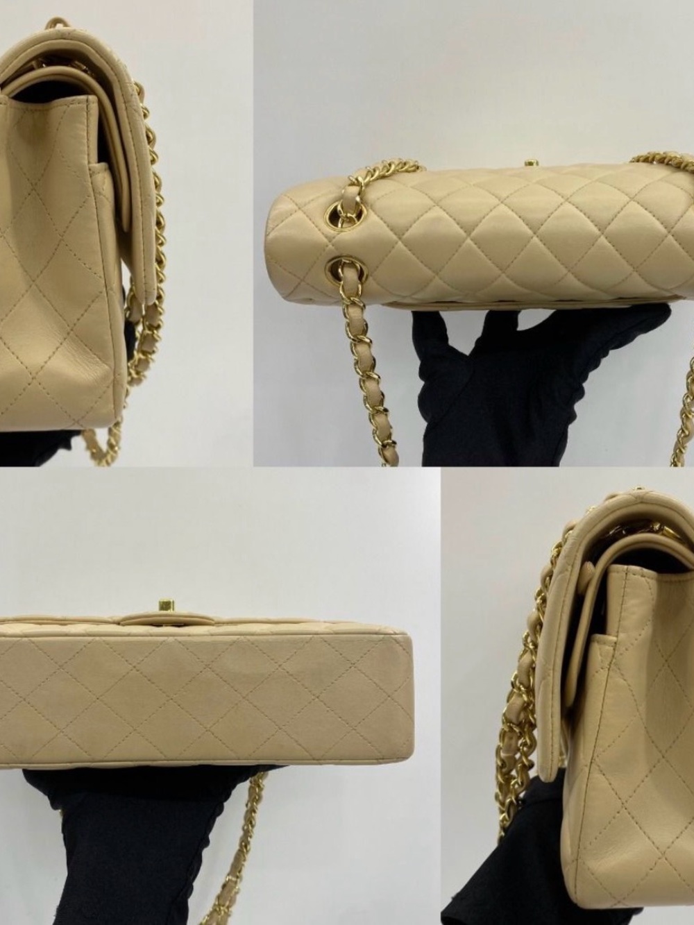 CHANEL Quilted Shoulder Bag in Beige with Gold Hardware - Picture 4 of 9